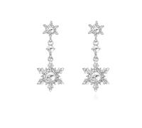 « Élégantes boucles d'oreilles flocon de neige d'hiver : boucles d'oreilles pendantes en perles pour femmes » Boucles d'oreilles colorées, taille unique, Métal, Pas de pierre précieuse