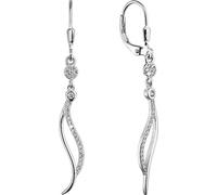 Elégantes boucles d'oreilles longues Waves avec zirconium 11541.1