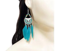 Élégantes boucles d'oreilles pendantes à plumes avec des pompons mobiles pour les fêtes et l'usure quotidienne des boucles d'oreilles en plumes et glands, taille unique, comme décrit