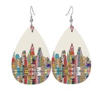 Élégantes boucles d'oreilles pendantes Austin Texas pour femme - Bijoux légers en cuir en forme de larme, parfaits pour les fêtes de mode, taille unique, Cuir