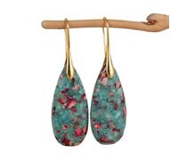 Élégantes boucles d'oreilles pendantes en forme de goutte avec deux pierres en alliage léger et sophistiqué pour un usage quotidien et une soirée, taille unique, Comme décrit, Comme décrit.