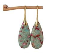 Élégantes boucles d'oreilles pendantes en forme de goutte avec deux pierres en alliage léger et sophistiqué pour un usage quotidien et une soirée, taille unique, Comme décrit, Comme décrit.