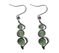 Élégantes boucles d'oreilles pendantes œil de chat avec opales pour femme - Pour la Saint-Valentin ou un anniversaire, 6cm, Cristal artificiel