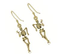 Élégantes boucles d'oreilles pendantes squelette dansant pour femme gothique, accessoire de fête d'Halloween, idée cadeau, boucles d'oreilles de costume de festival, taille unique, Comme décrit, Comme