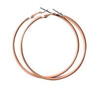élégantes en forme de Poisson femmes, grandes créoles en acier inoxydable de 60 mm, style rétro années 80-90, boucles d'oreilles pendantes fête, accessoires d'oreilles Femmes (Khaki, One Size)