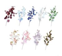 Élégantes feuilles d'eucalyptus artificielles avec outils d'arrangement, parfaites pour toutes les occasions (vert)
