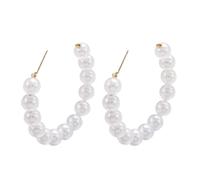 Élégantes grandes boucles d'oreilles rondes en or pour femmes boucles d'oreilles en perles blanches cadeaux de mariage bijoux de mode Brincos Définitions et spécialités