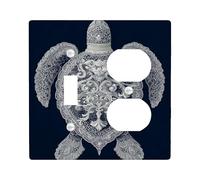 Élégantes plaques murales en thermoplastique pour interrupteur en forme de tortue - Bleu marine - Décoration d'intérieur - Duplex à bascule de taille standard