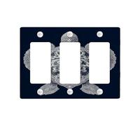 Élégantes plaques murales en thermoplastique pour interrupteur, motif tortue, bleu marine, ornées de créatures marines pour décoration d'intérieur, plaque murale à 3 interrupteurs de taille standard