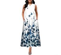 Élégantes robes de fête décontractées pour femmes avec un design élégant sans manches et de magnifiques imprimés de fleurs, adaptée à toutes les occasions (5XL #07)