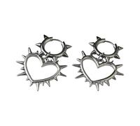 Élégants Boucles D'oreilles De Coeur D'amour En Alliage Robuste Avec Design Épine