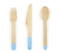 Élégants couverts en bois bleu clair de 16 cm - parfaits pour les dîners en famille et les fêtes. Dans un set de 18 pièces - découvrez une nouvelle dimension du service élégant !