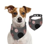 Élégants Faux Cercles Roses et Noirs,Bandanas pour Chien, écharpe en Coton, Bavoirs réglables pour Animaux de Compagnie,L