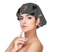 Élégants faux cercles roses et noirs,Bonnet de nuit en satin pour adulte - Bonnet de nuit élastique pour femme, couvre-cheveux de nuit