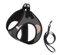 Élégants Faux Cercles Roses et Noirs,Harnais pour Animaux de Compagnie, Harnais réfléchissant réglable pour Chien,S
