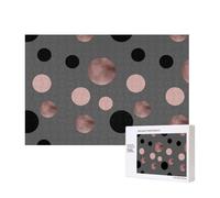 Élégants Faux Cercles Roses et Noirs,Puzzle Familial en Bois de 300 pièces pour Adultes et Adolescents, décoration d'intérieur