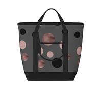 Élégants faux cercles roses et noirs,Sacs à lunch isothermes de grande capacité pour femmes et hommes