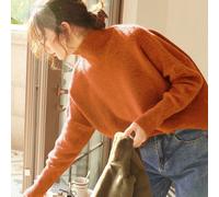 Élégants hauts pour femmes, col montant, coupe ample en tricot pour l'automne et l'hiver. Pull épais à manches longues, style vintage modeste "old money", parfait pour Noël, le Nouvel An, Thanksgiving