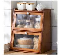 Élégants Meubles de Cuisine en Bambou avec Portes en Plastique - des unités de Rangement compactes et autoportantes pouvant contenir de la Vaisselle, des théières, etc. - ce Qui en Fait Le b