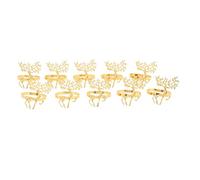 Élégants Ronds de Serviette Dorés Réutilisables, Ensemble de 10 Porte-Serviettes en Forme de Cerf, pour Rehausser Le Luxe Lors des Fêtes de Noël et des Réunions de Famille