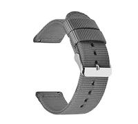 Elegantyl 18mm 20mm 22mm 24mm bande de montre à dégagement rapide otan toile nylon bracelet de montre accessoires de montre, Gris, 18mm