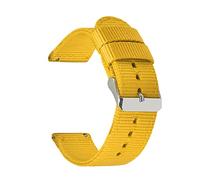 Elegantyl 18mm 20mm 22mm 24mm Coloré Nylon Toile Bracelet Montre Homme et Femme Bracelet Montre Accessoires, Jaune, 18mm