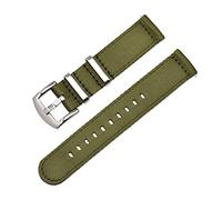 Elegantyl 18mm 20mm 22mm 24mm Nylon Canvas Watchband Sports Étanche Montre Bracelet Montre Accessoires, armée verte, 18mm