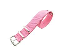 Elegantyl 18mm 20mm Stripe Woven Fiber Watchband Strap Nylon Watch Bracelet de remplacement, Rose, 20mm