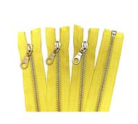 Elegantyl 2 pièces 5# 30-60cm Laiton métal Fermeture éclair Queue Ouverte Fermeture éclair pour Accessoires de Couture Bricolage, Jaune, 60cm