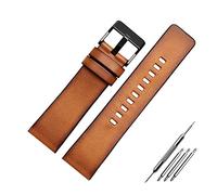 Elegantyl 22mm 24mm 26mm bracelet de montre en cuir véritable marron rétro montre bracelet de remplacement accessoires de montre pour hommes, 26mm