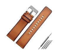 Elegantyl 22mm 24mm 26mm bracelet de montre en cuir véritable marron rétro montre bracelet de remplacement accessoires de montre pour hommes, 26mm