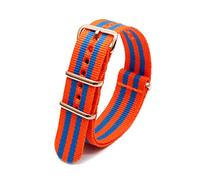 Elegantyl Bracelet de montre 18mm 20mm 22mm 24mm Bracelet de montre à rayures en nylon multicolore avec boucle en or rose, 18mm