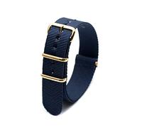 Elegantyl Bracelet de montre de remplacement en nylon Bracelets de montre en nylon de tissu coloré avec boucle dorée 18 20 22 24mm, Bleu, 20mm