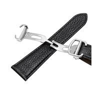 Elegantyl Bracelet de montre en cuir 17mm - 25mm Bracelet rouge/noir avec boucle déployante pour accessoires de montre pour hommes et femmes, 20mm