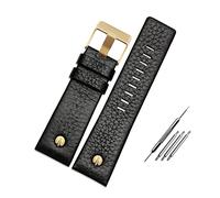 Elegantyl Bracelet de montre en cuir véritable 22 24 26 27 28 30mm Bracelet de montre pour bracelet de remplacement pour hommes + outil d'installation, 28mm
