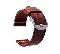 Elegantyl Bracelet de montre en cuir Vintage 18mm - 26mm Bracelet de montre Vintage Oil Wax Leather Handmade Watchband, 20mm