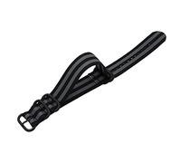 Elegantyl Bracelet de montre en nylon 18mm - 24mm Bracelet en nylon Bracelet de montre en toile avec boucle noire à cinq anneaux, 22mm