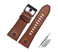 Elegantyl Bracelet de montre Vintage en cuir véritable 22mm 24mm 26mm 28mm pour bracelet de remplacement de montre pour hommes + outil d'installation, 28mm