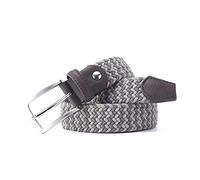 Elegantyl Ceinture élastique tissée à boucle recouverte de cuir pour hommes Ceinture en toile de jean Ceinture tressée en nylon Largeur 3,4cm, 105cm