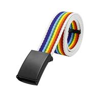 Elegantyl Ceintures tissées colorées Ceinture tressée en nylon de couleur pour hommes et femmes Ceintures en toile arc-en-ciel 3,8cm, 95cm