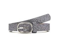 Elegantyl Paillettes Ceinture Femmes Ceinture Mince Ceinture En Cuir Pu Anneau En Métal Boucle Ceintures 1.8cm Largeur Pour Ceinture Décontractée Pour Femmes, Gris, 105cm