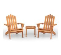 Eleganz Adirondack Salon de jardin 3 pièces en bois massif d'acacia - Durable et résistant aux intempéries pour terrasse, jardin ou balcon - Design rustique pour un confort naturel