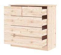 Eleganz Alta Commode en pin massif non traité 77 x 35 x 73 cm pour salon élégant Naturel et durable