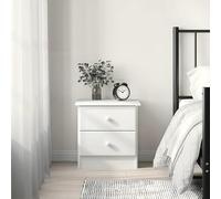 Eleganz ALTA Table de chevet blanche 41 x 35 x 41 cm en pin massif - Commode de chambre à coucher avec aspect naturel et qualité durable