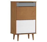 Eleganz Armoire à chaussures MOLDE en pin massif avec vernis UV, 59,5 x 35 x 103 cm, élégante et durable pour les petits espaces et les grandes familles