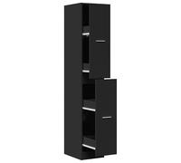 Eleganz Armoire à pharmacie noire 30 x 41 x 174,5 cm en bois - Ensemble de meubles de salon élégants avec beaucoup d'espace de rangement pour les petits espaces