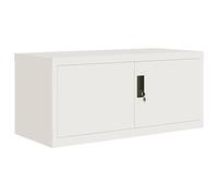 Eleganz Armoire de classement blanche 90 x 40 x 40 cm, en acier revêtu par pulvérisation, système d'étagères stable, pour bureau et maison, peu encombrante et durable