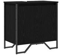 Eleganz Armoire de lavabo en bois MDF - Commode de salle de bain moderne en chêne noir (60 x 35 x 60 cm) - Solution de rangement pour serviettes et produits de toilette