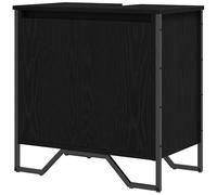 Eleganz Armoire de lavabo en bois MDF - Commode de salle de bain moderne en chêne noir (60 x 35 x 60 cm) - Solution de rangement pour serviettes et produits de toilette