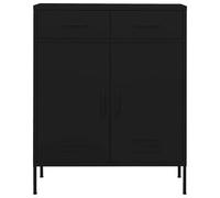 Eleganz Armoire de rangement en acier - Noir - 80 x 35 x 101,5 cm - Armoire de rangement moderne pour salon - Avec beaucoup d'espace de rangement - Idéale pour les petits espaces